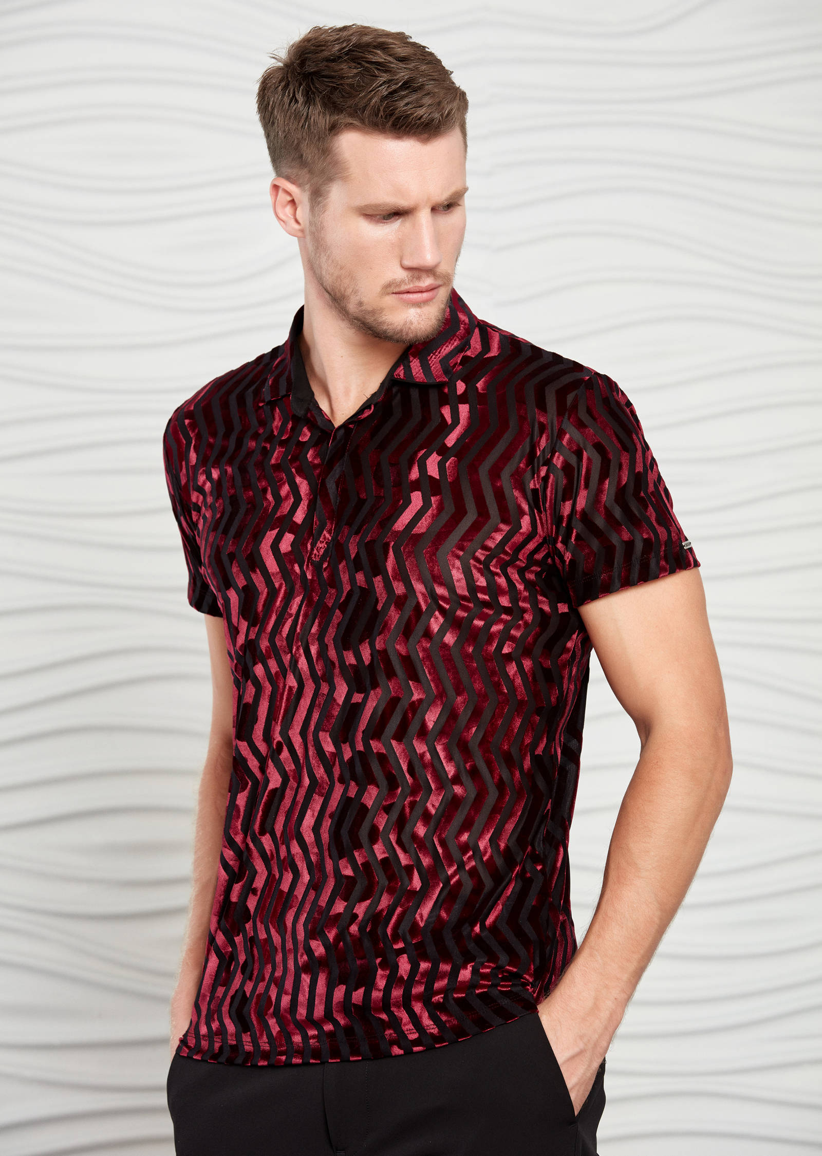 Flowered Velour Jacquard Polo Shirt | clinicadeojostandil.com.ar