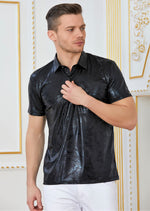 Black Thunder Spandex Print Polo