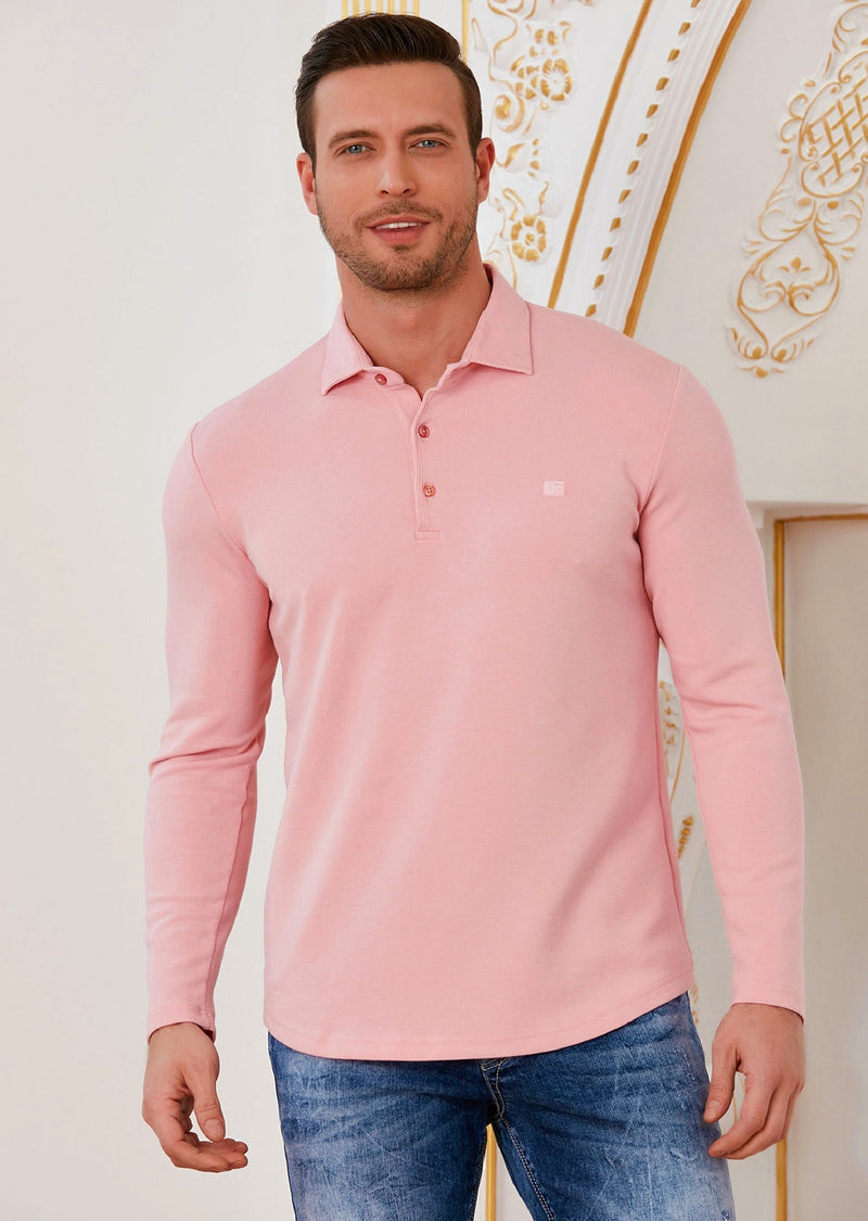 Pink Moisture-Wicking Tech Polo