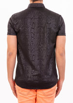 Black "Snakeskin" Spandex Polo