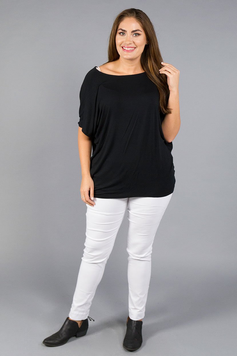 boat neck jersey top