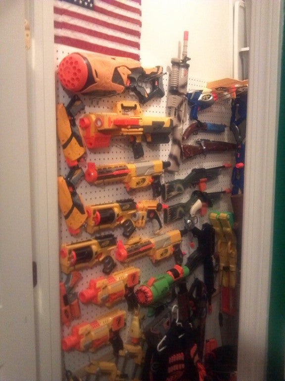 nerf gun display wall