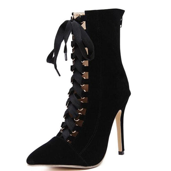 Flashy Gladiator High Heel Boots | Goth Boots - Gothic Babe Co