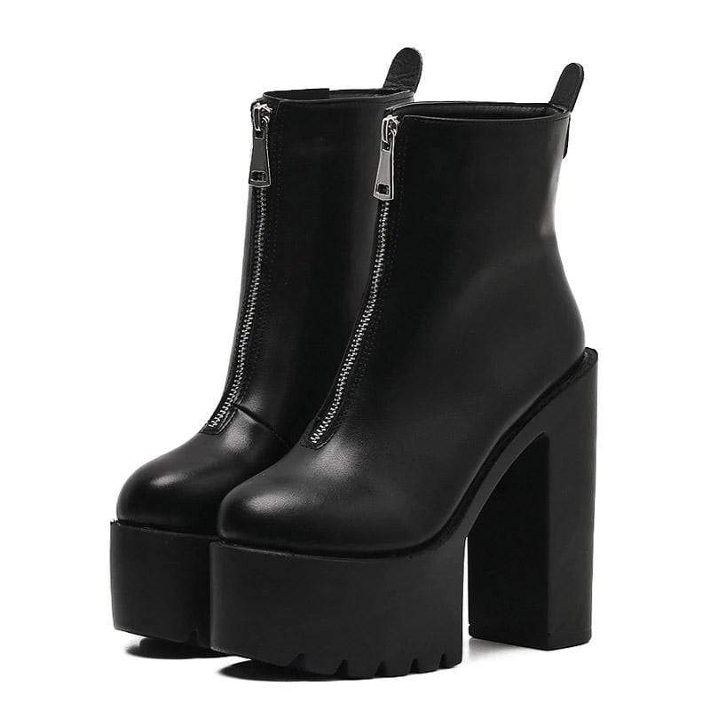 Classy Zip Boots - Gothic Babe Co
