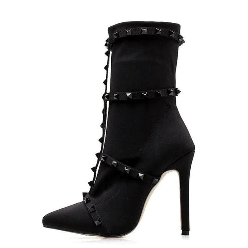 Sexy Rivet Cage Boots | Goth Boots - Gothic Babe Co