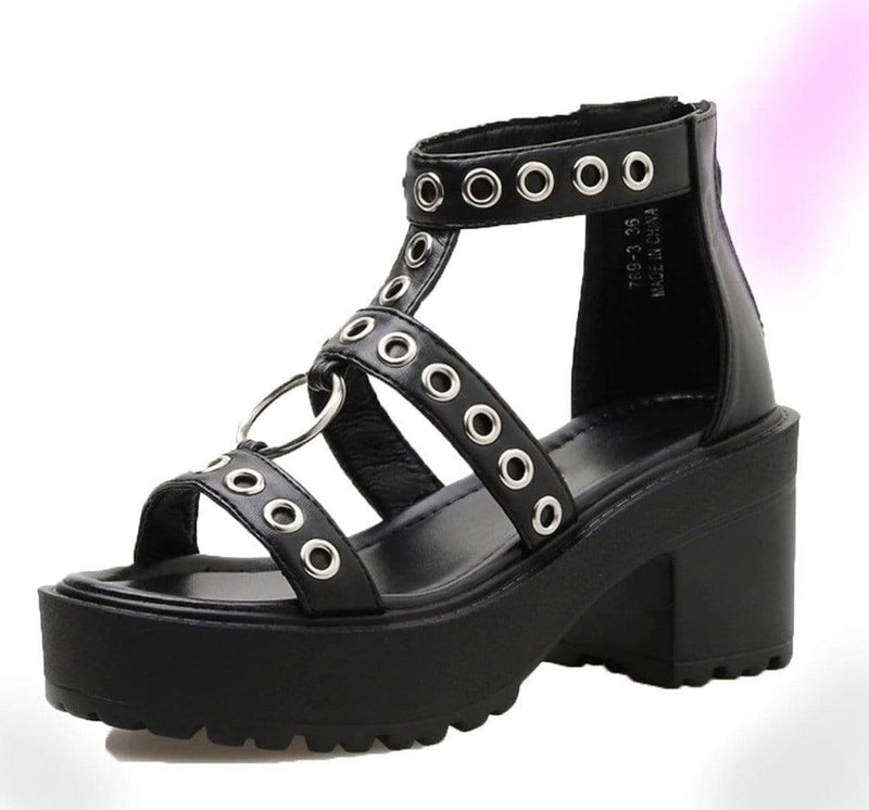 Gothic Rivet Sandals - Gothic Babe Co