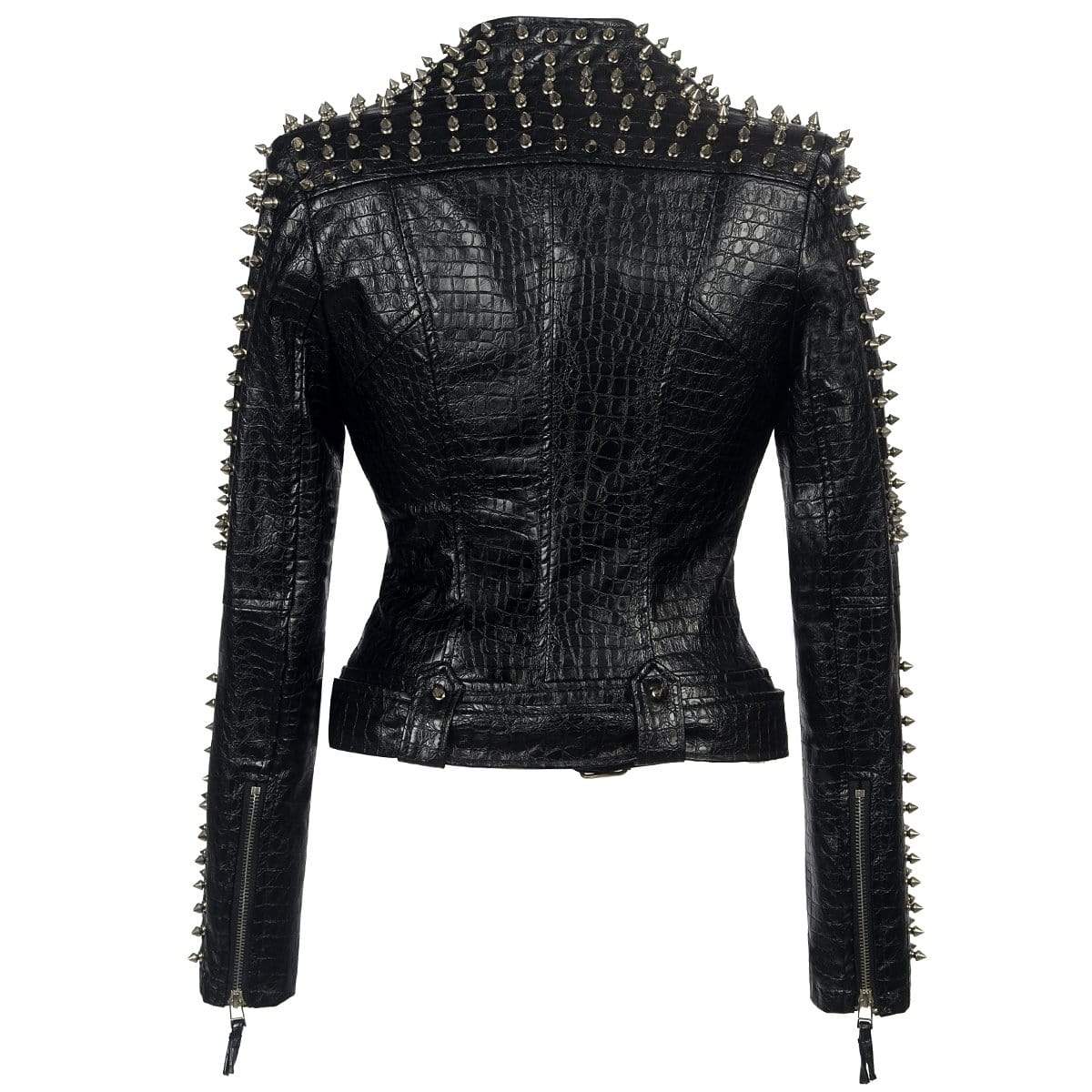 Wrecked Karma Studded Leather Jacket - Gothic Babe Co