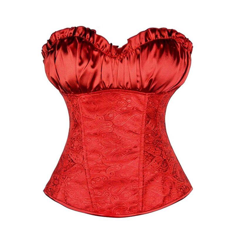 Scarlet Paisley Overbust Corset - Gothic Babe Co