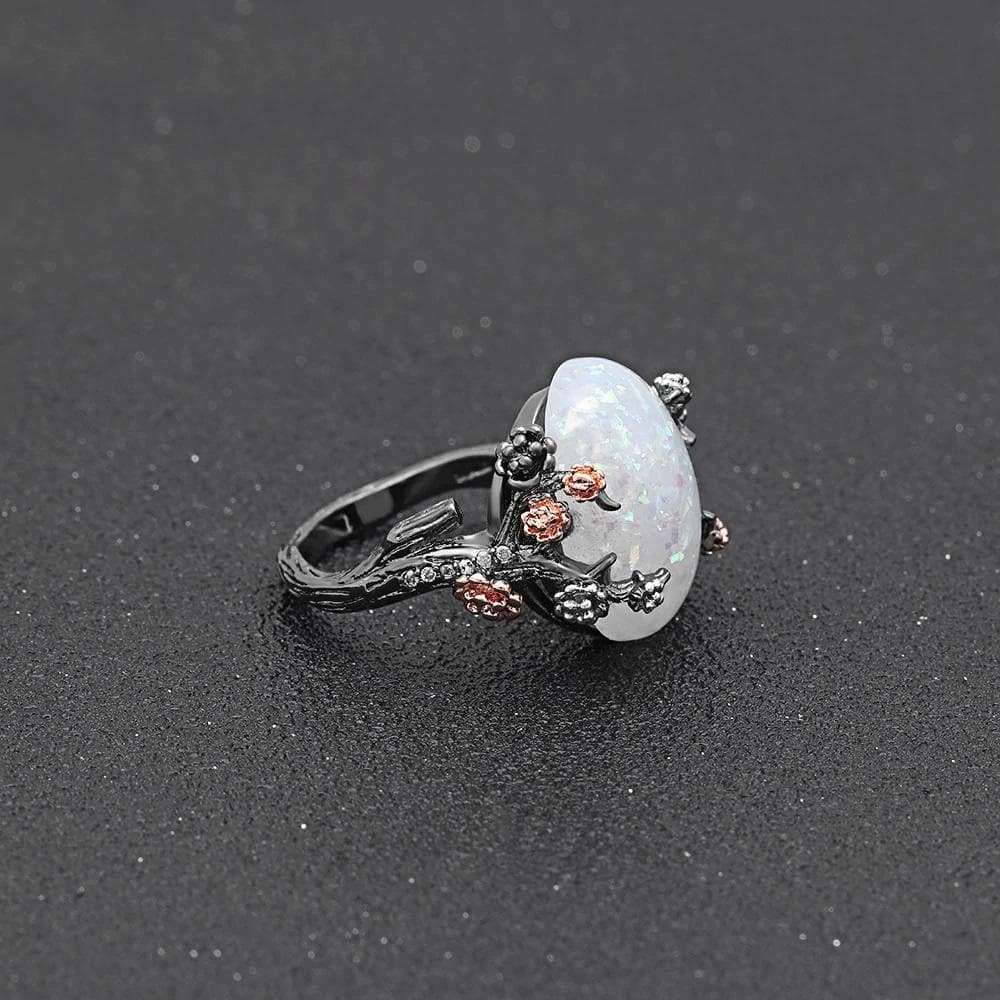 Fire Opal Ring | Gothic Ring - Gothic Babe Co