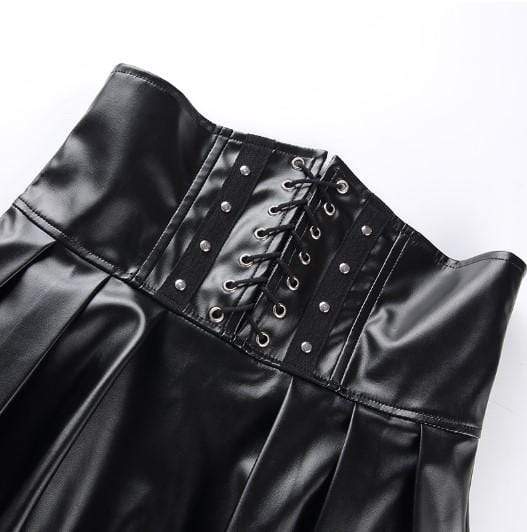 Gothic Leather Bondage High Waist - Gothic Babe Co