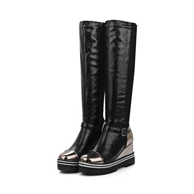 MOTO MAMA PLATFORM BOOTS - Gothic Babe Co