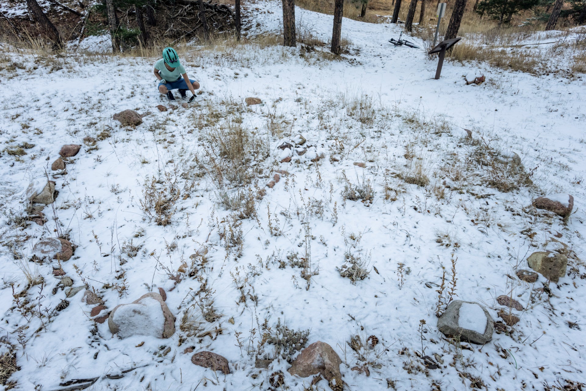 Partially covered by a blanket of snow, this recently constructed Medicine Wheel—also known as a “Sacred Hoop”—remains as deeply sacred to modern Indigenous peoples as it was to their ancestors. Photo: Leonardo Brasil