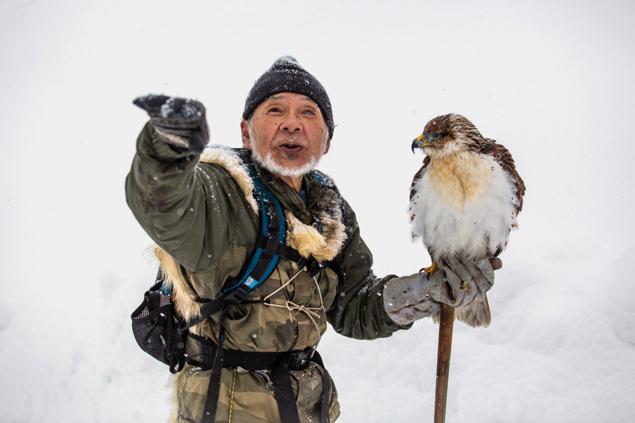 “To me, falconry is being together with the hawk. Living together with the hawk, walking through the mountains together and being able to hunt is enough. I don’t need anything else.” —Hidetoshi Matsubara
