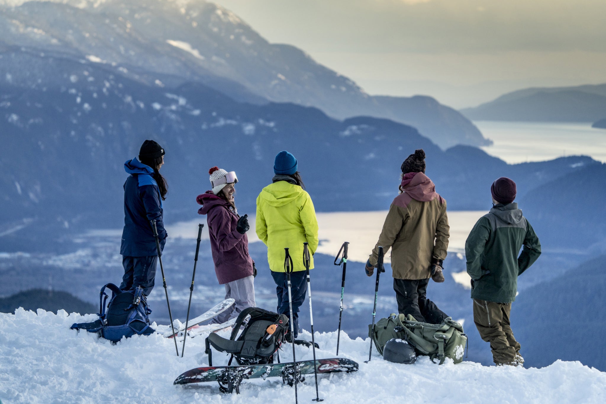 The crew taking in the sunset over Sḵwx̱wú7mesh territory as they recount four days spent together in the mountains. According to Sandy and Myia, they said their goodbyes, but knew their journey together wasn’t over. Rather, it was just the beginning of a long journey of learning and sharing stories.