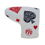 Playing Card Blade and Mid Mallet Putter Headcover, White