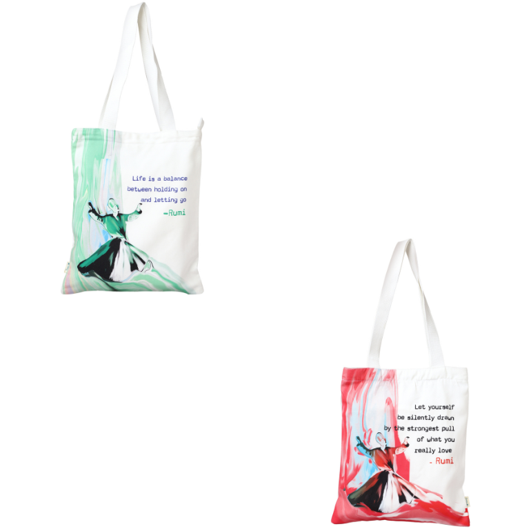 Books etc Canvas Rumi Tote Bag (Green) Book Online available at