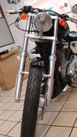 como montar instalar ajustar tijas anchas harley-davidson sportster