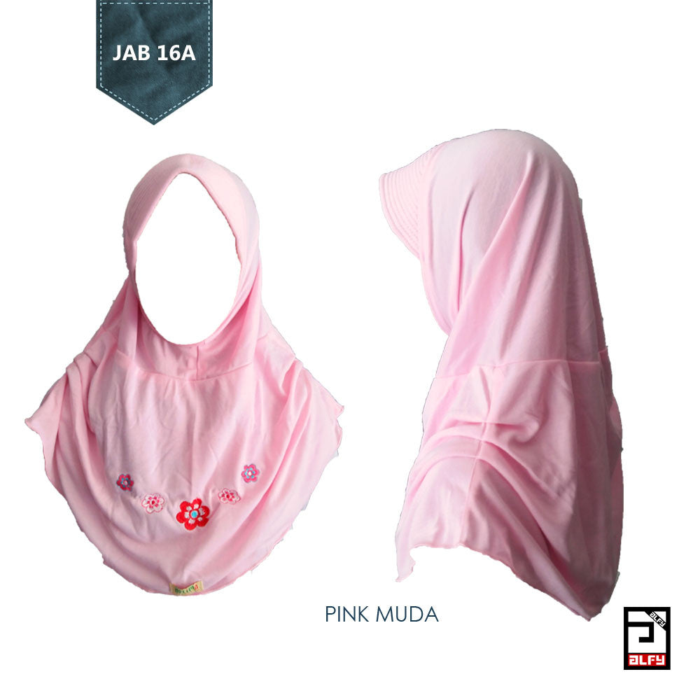 JAB 16A Jilbab Anak Pink Muda ALFY