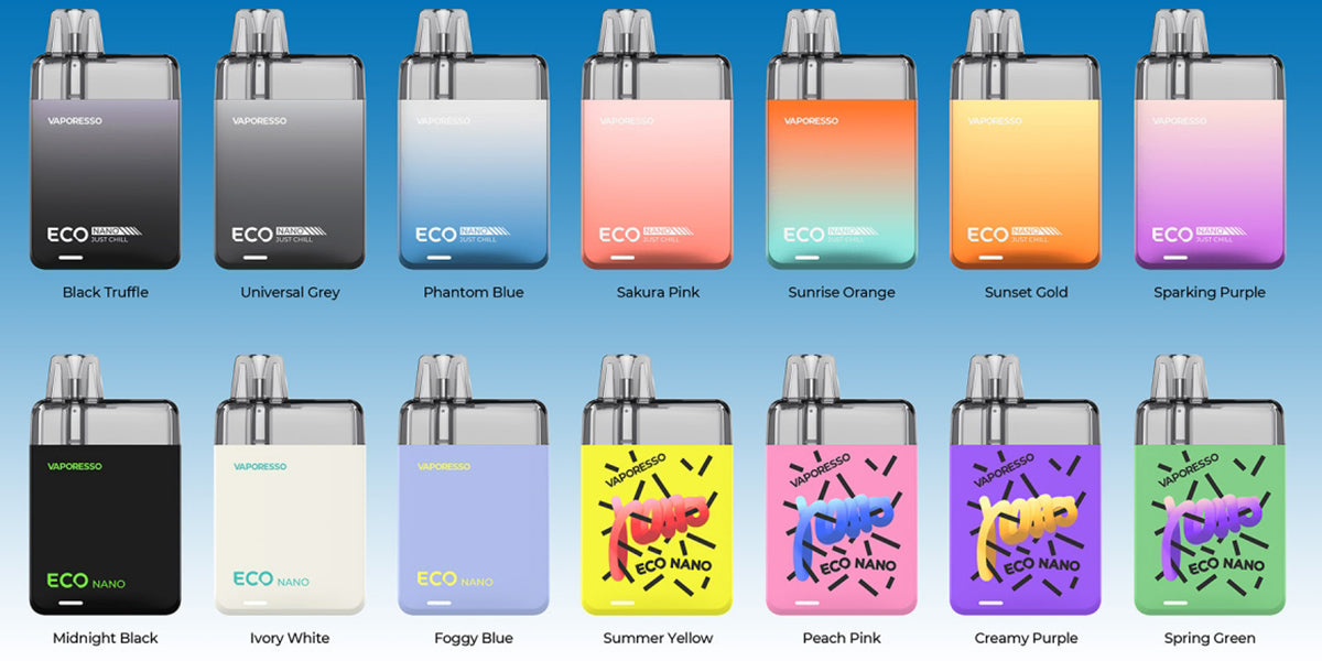 Eco Nano pod kit by Vaporesso colour options