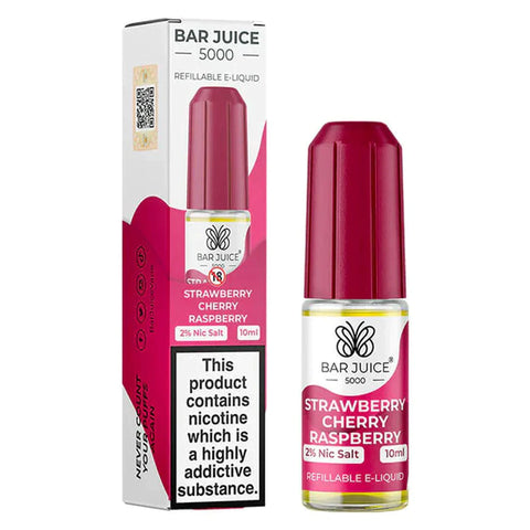 bar juice 5000 10ml nic salt strawberry raspberry cherry