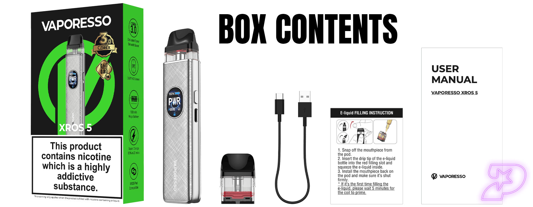 xros 5 by vaporesso box contents