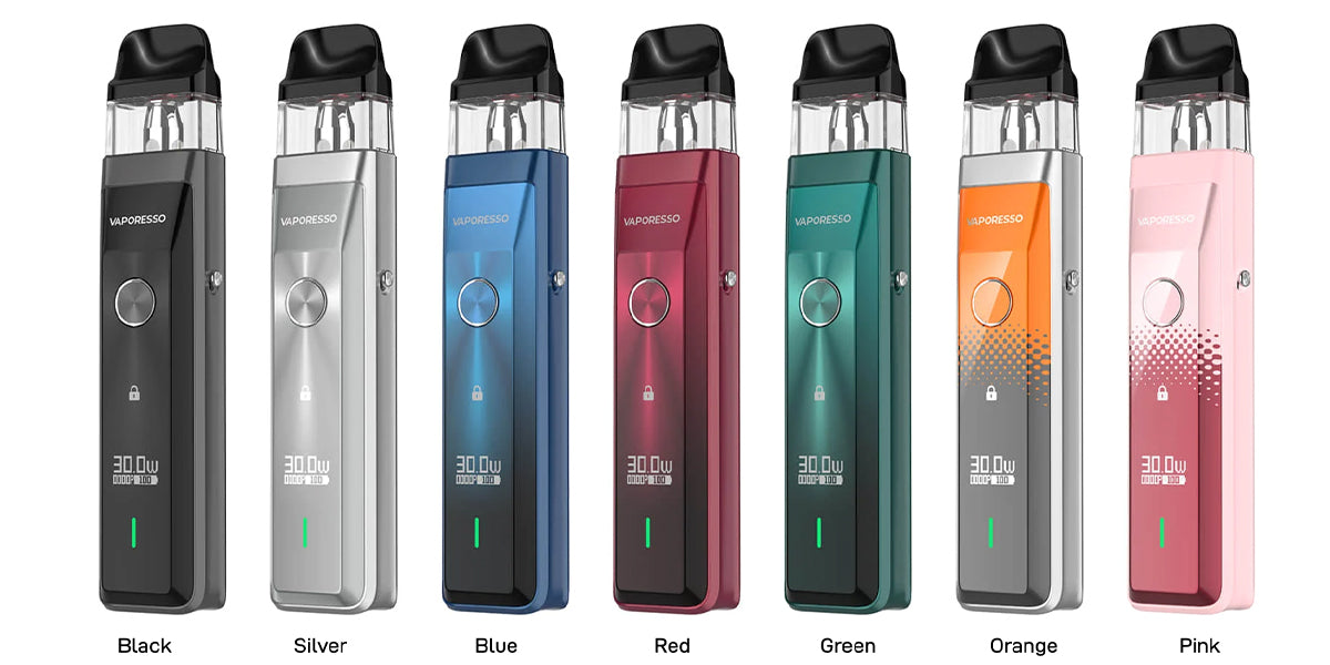 all 7 colours of the xros pro pod kit