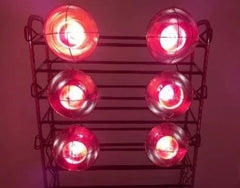 Completed 1800 watt DIY near infrared sauna built using TheraBulb's heat lamp bulbs