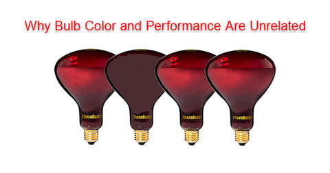 Bulb color and production of red light and near infrared energy are unrelated