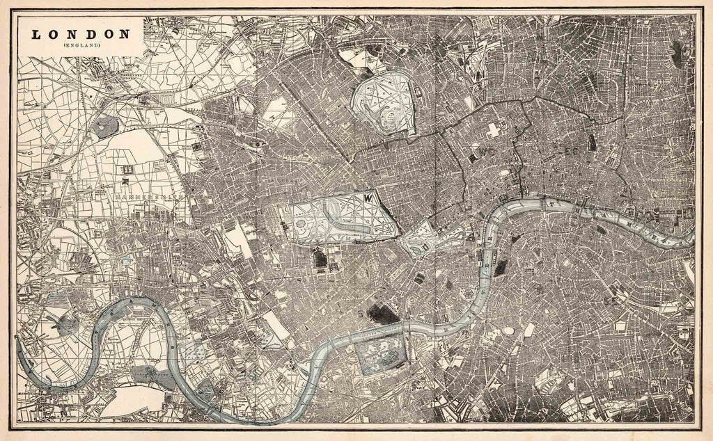 Old Map Of London Cram's Old Map of London 1893 – The Old London Map Company