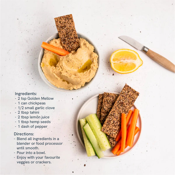 Vegetables and Hummus Dip Recipe with Your Super Powder