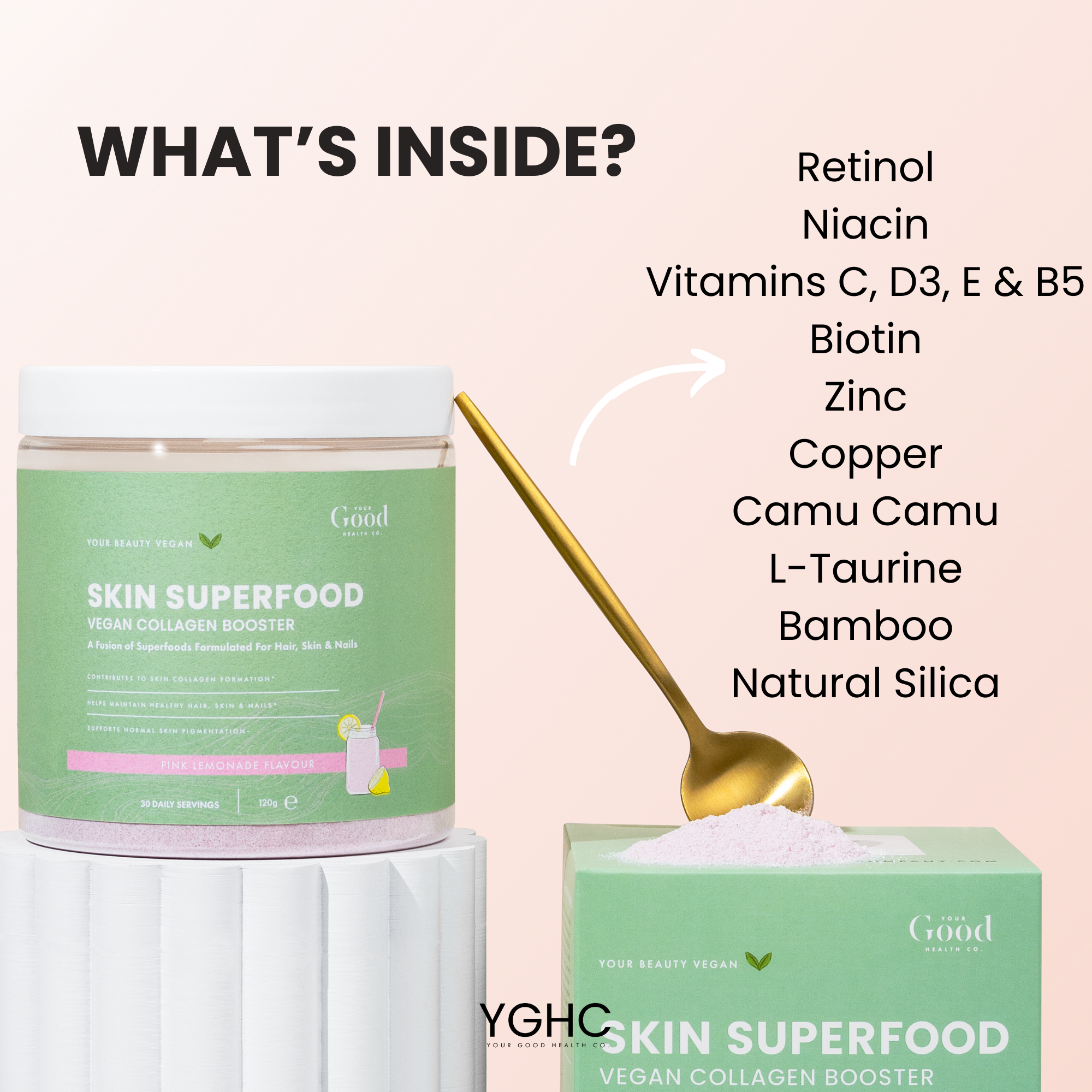 Your Good Health Company Skin Superfood Vegan Collagen Booster | Pink Lemonade | 150g