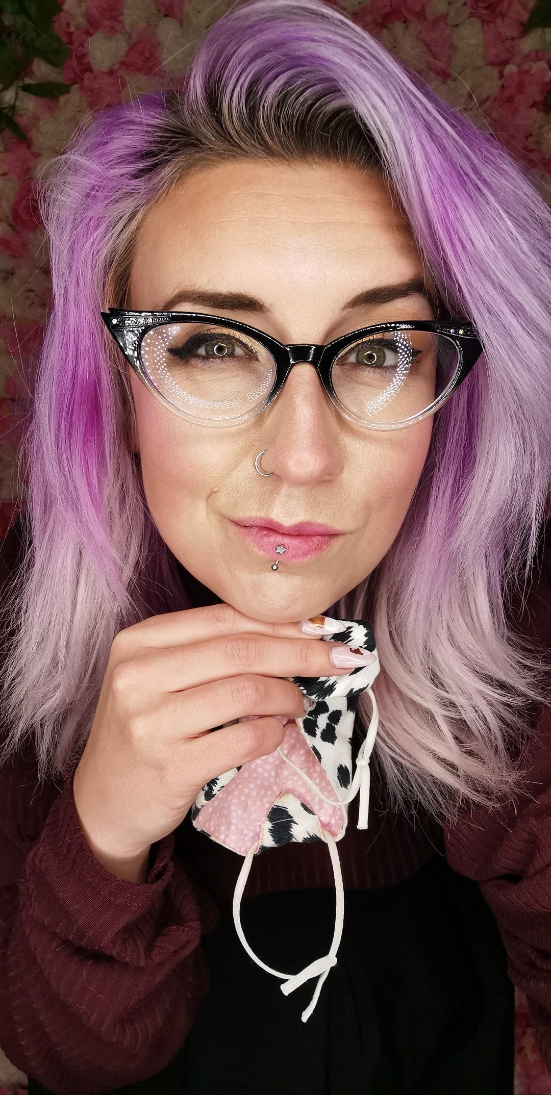 make up and glasses