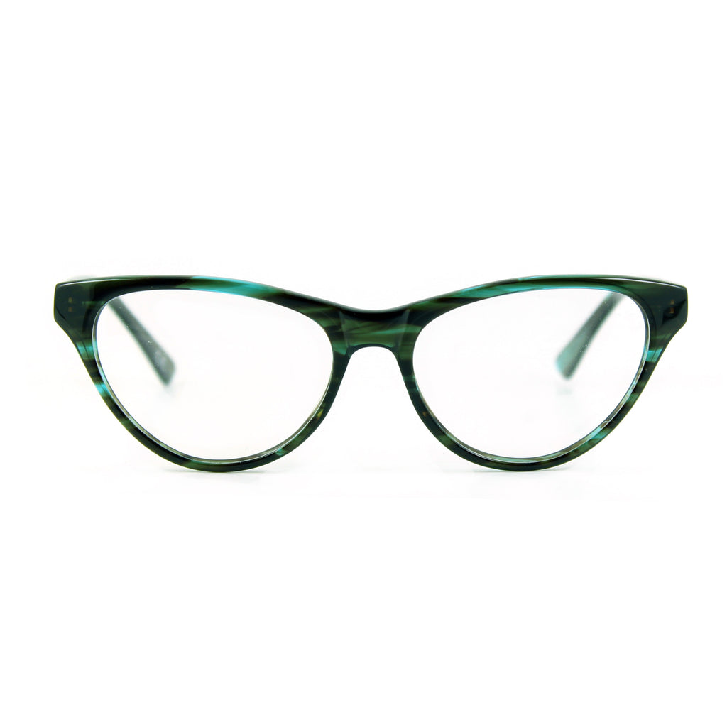 Audrey, green 60s style retro cat eye reading glasses ...