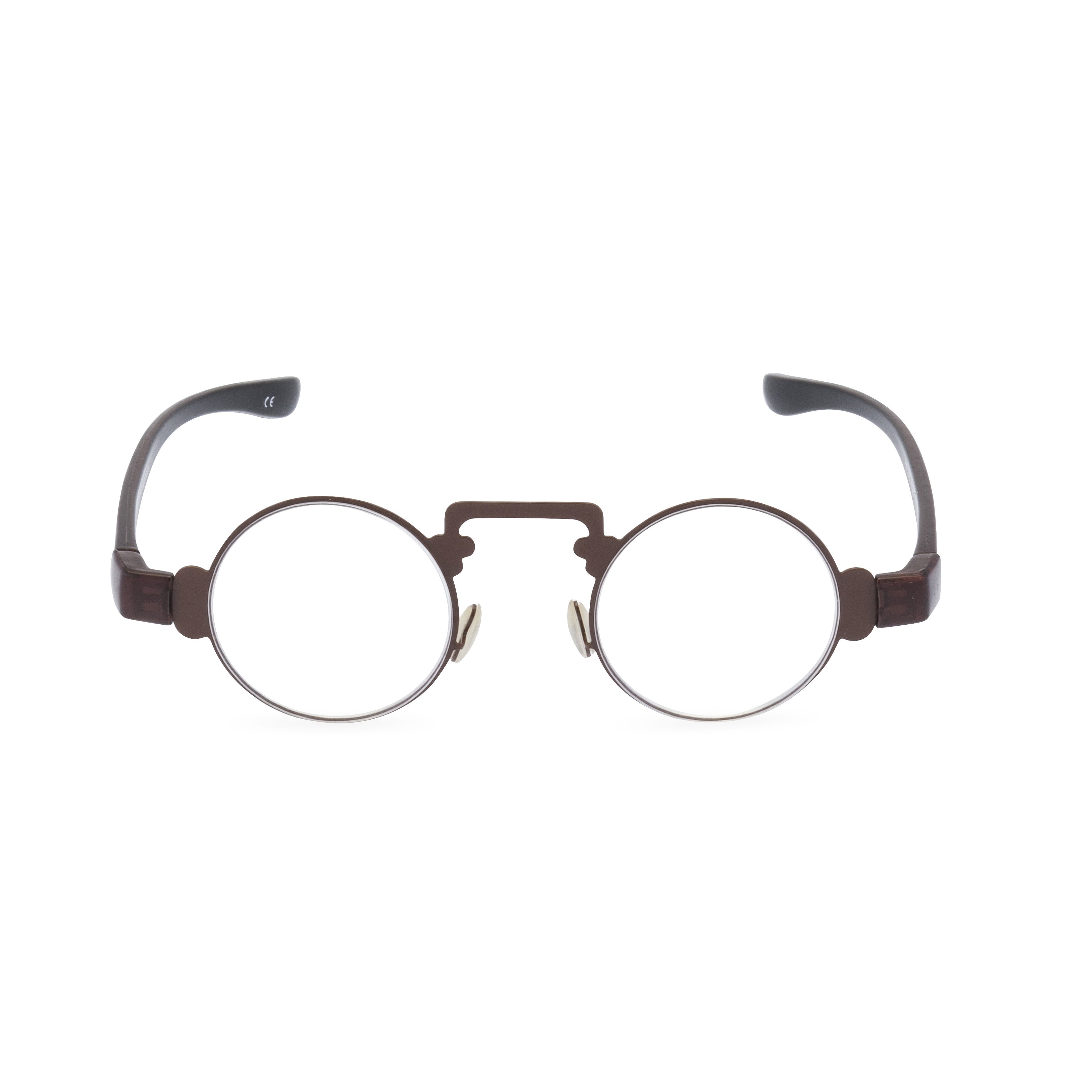 Phileas, round steampunk style brown reading glasses | Retropeepeesrs ...
