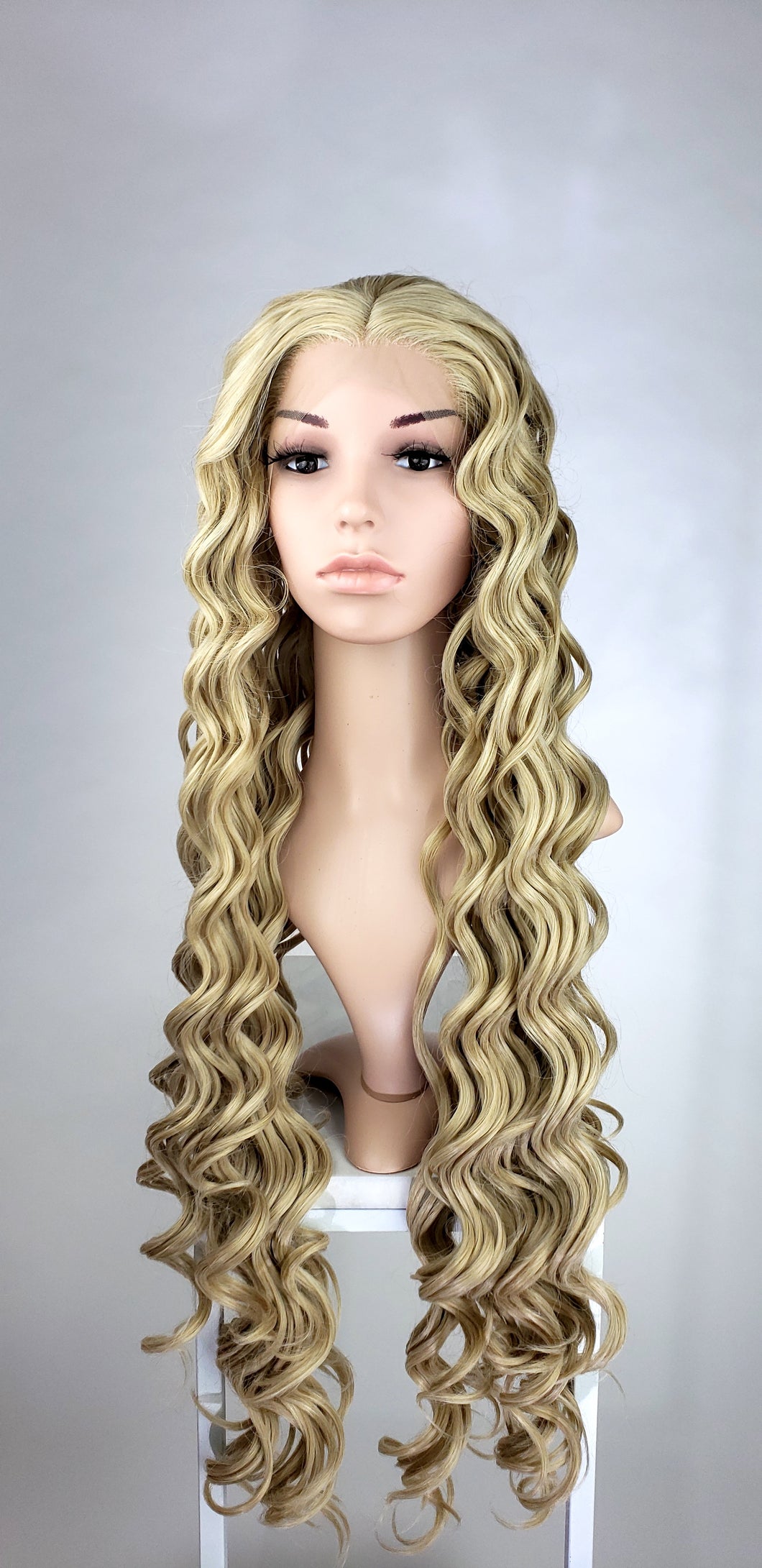 Strawberry Blonde Long Curly Lace Front Wig Princess Series