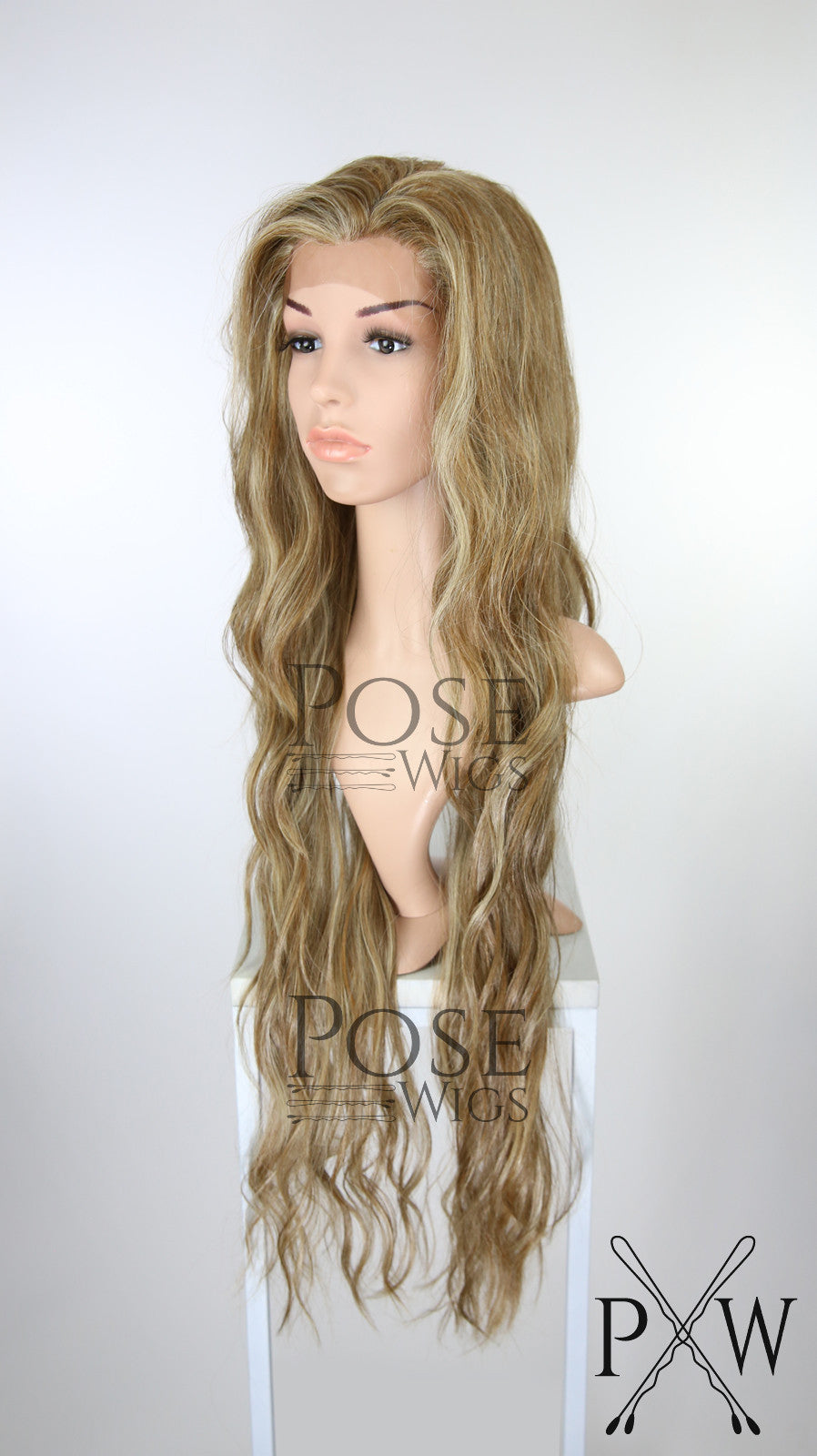 Brown With Blonde Highlights Long Curly Lace Front Wig Duchess