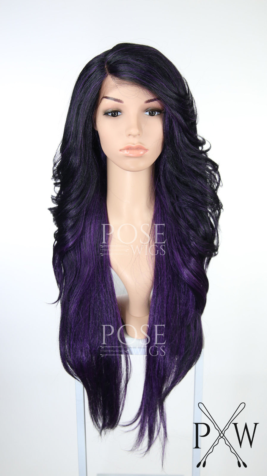 Dark Purple Ombre Long Wavy Lace Front Wig - Lady Series LLPRU75