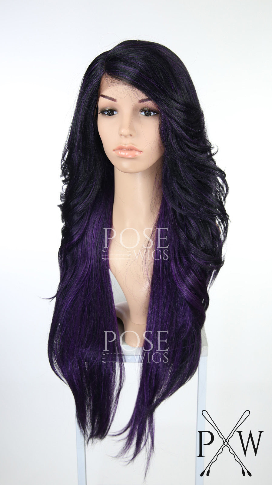 lace front wig purple