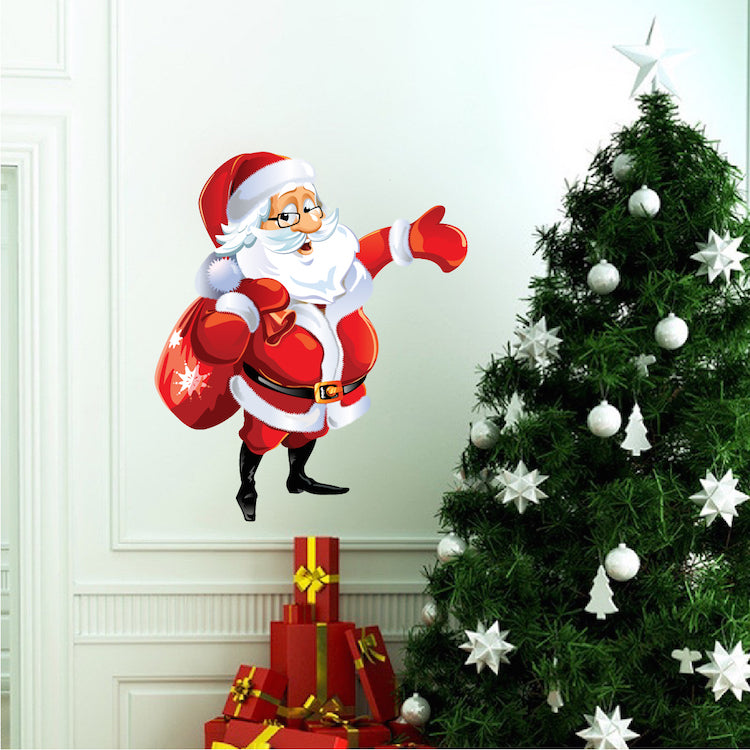 Santa Claus Wall Decal Decor Christmas Removable Winter Decorations Ro ...