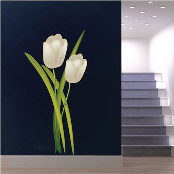 Custom Large Tulip Flower Wall Decal Bedroom Flowers Wall Decal Office Wall Decal, c39