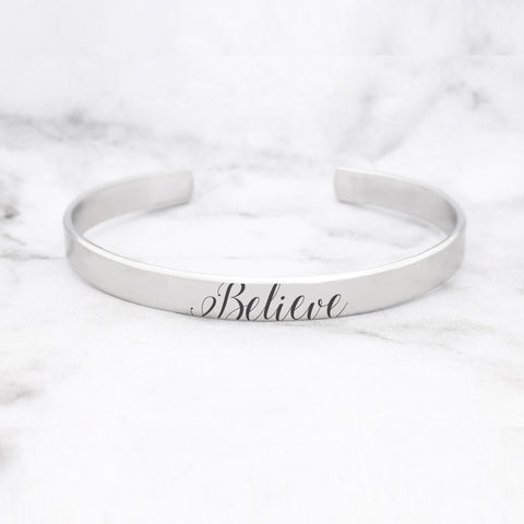 believe word bracelet