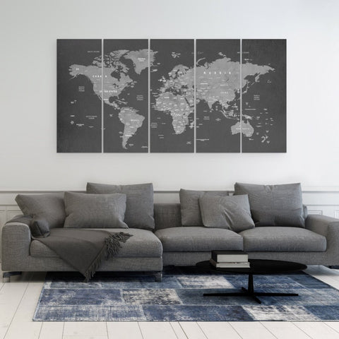 world map canvas art
