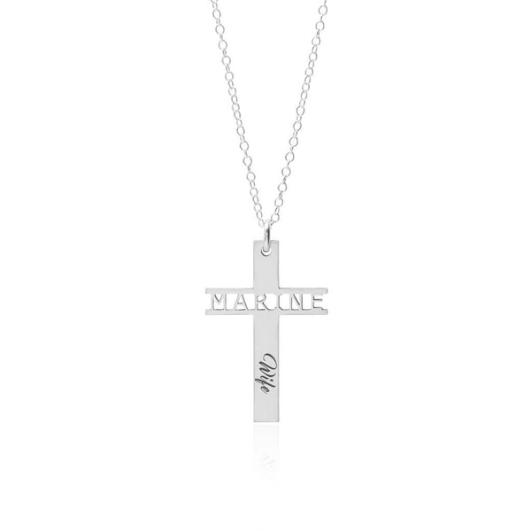 faith marine wife cross necklace