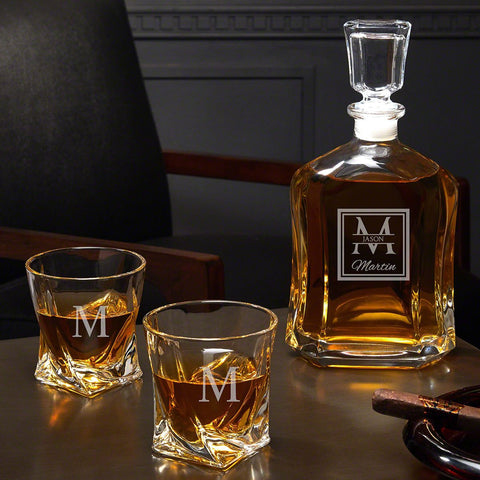 personalized whiskey decanter set