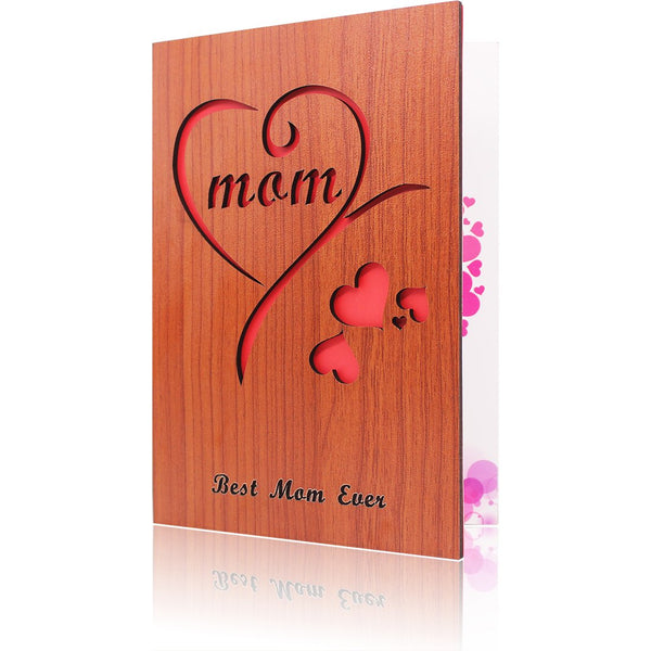 wooden mother's day card