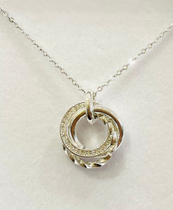 Triple Circles Silver Plated Necklace