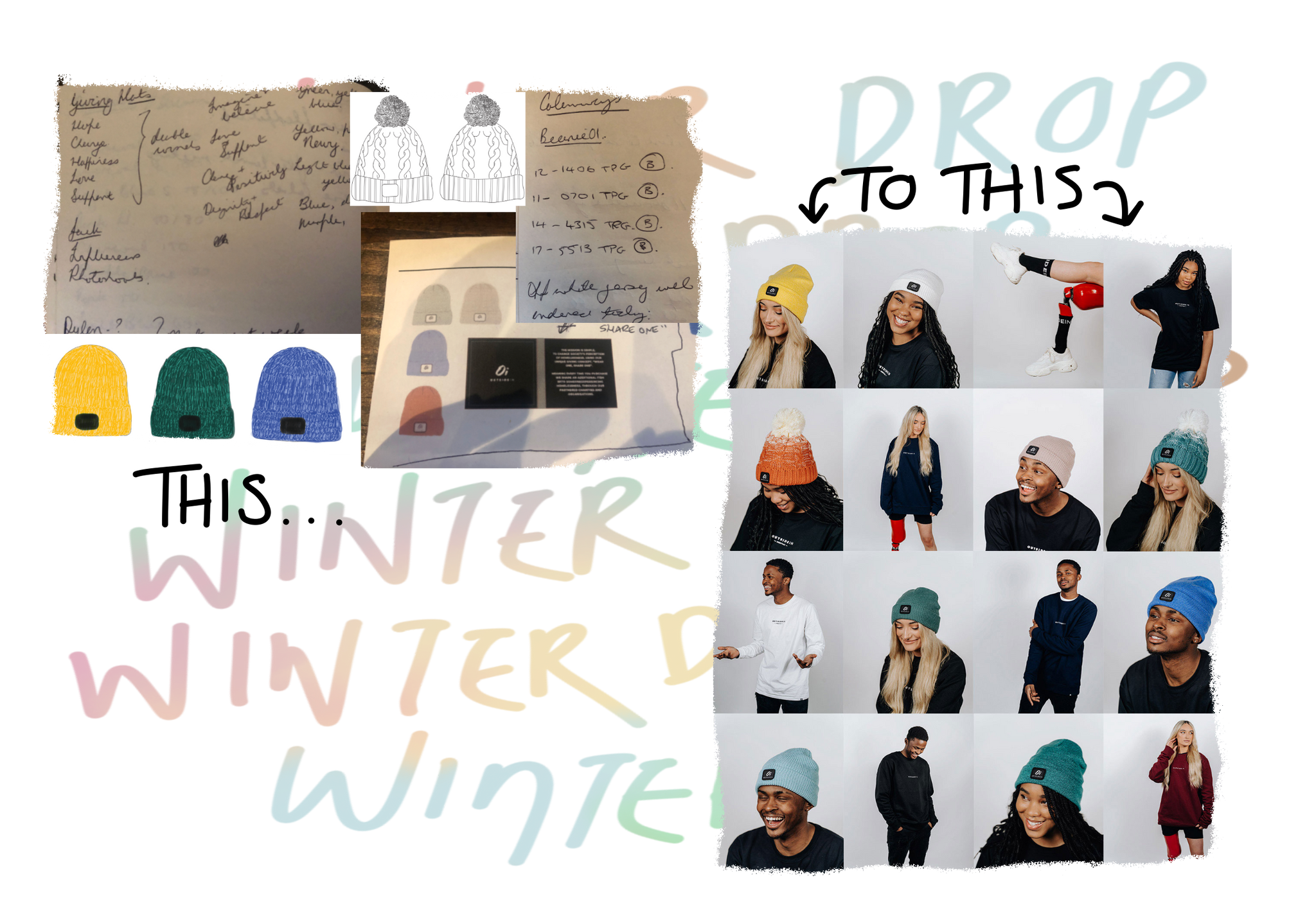 winter collection pom pom weareoi outsidein wear one share one