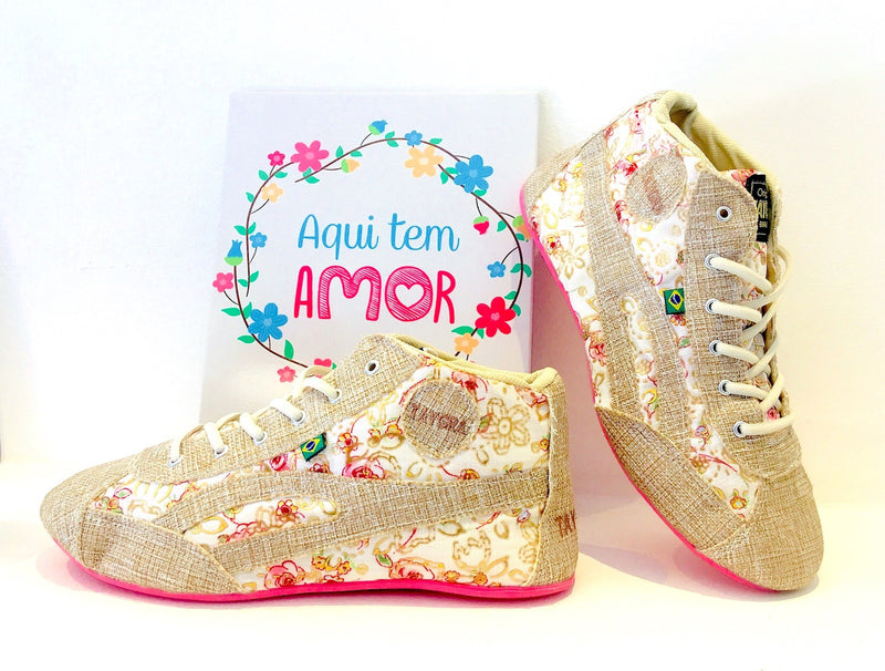 High-top floral glitter