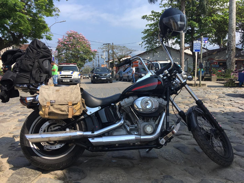 Saddlebag made out of recycled truck´s canvas