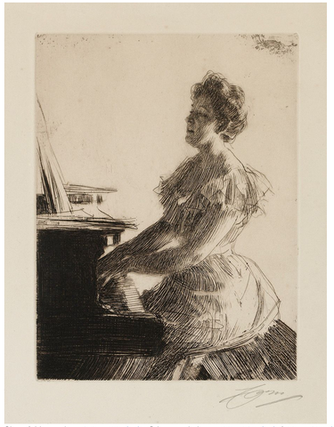 ‘At The Piano’ by Anders Zorn - 1900 - THE SPACE gallery